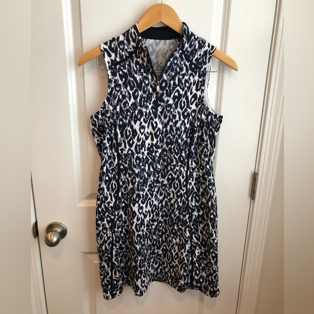 TAIL Golf Dress Sleeveless Leopard Print Dress Small